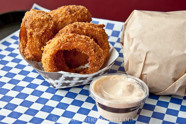 Gluten-free onion rings at Blue Moon Burgers in Fremont.